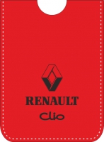 Etui skórzane do kart RENAULT CLIO czerwone