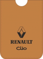 Etui skórzane do kart RENAULT CLIO beżowe