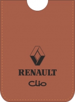 Etui skórzane do kart RENAULT CLIO brązowe